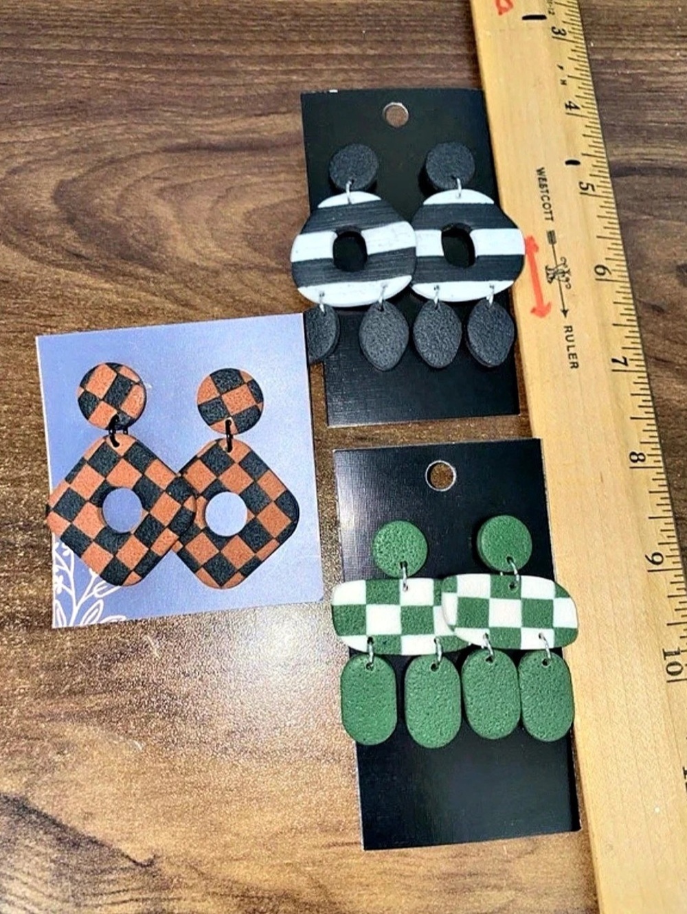 Clay earrings set with surgical steel post